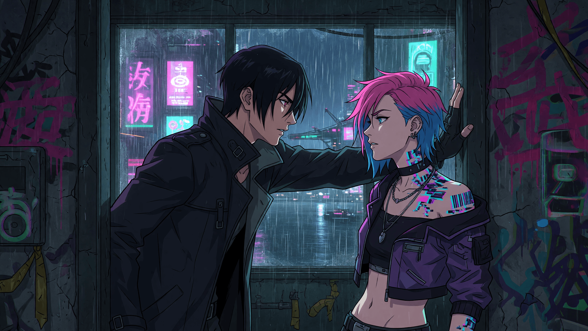 Kai + Nova — doorway tension